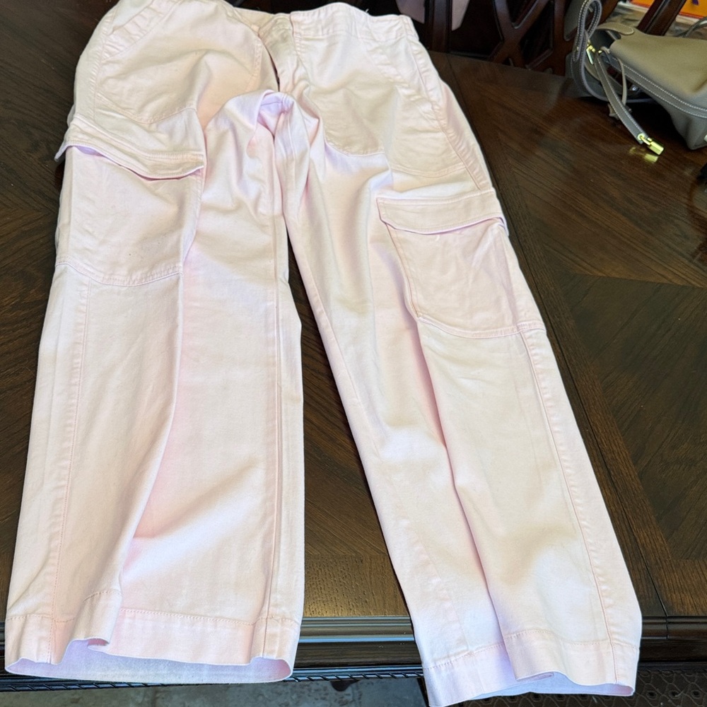 Pink cargo pants wide leg